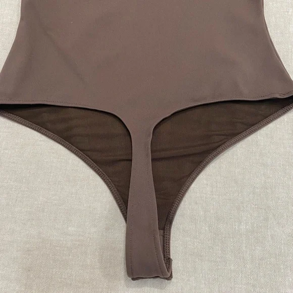 Free People intimately Truth or Square Bodysuit Small Brown Long sleeve Thong - Picture 5 of 12